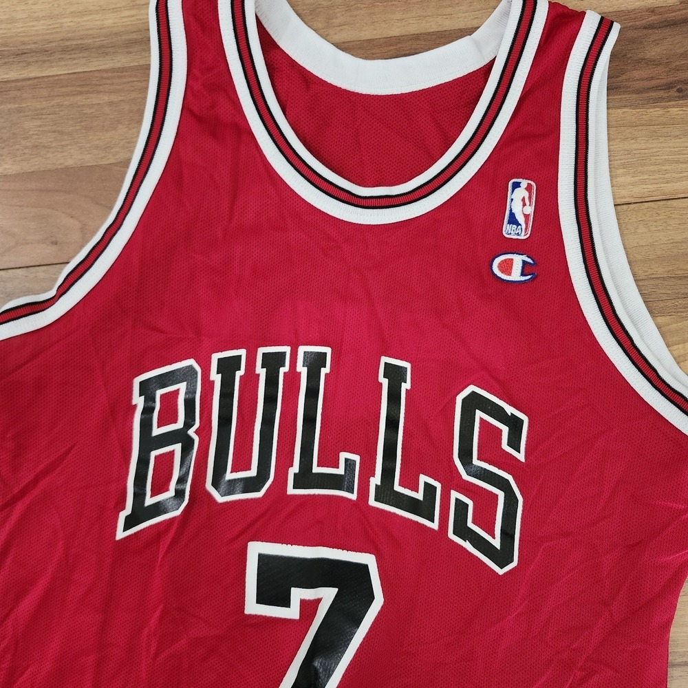 TONI KUKOC Vtg 90s CHICAGO BULLS Champion Basketball Jersey Sz 44 MADE IN USA